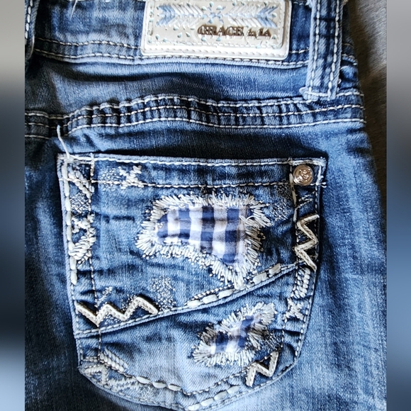 Women's Grace In LA Blue Jeans - Picture 4 of 4